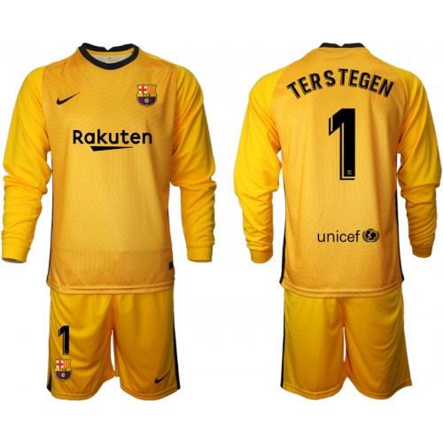 FC Barcelona Dres Golmanski TER Stegen 1 Dječji 2020/21 M002 Dugim Rukavima FC Barcelona Dres Golmanski TER Stegen 1 Dječji 2020/21 M002 Dugim Rukavima